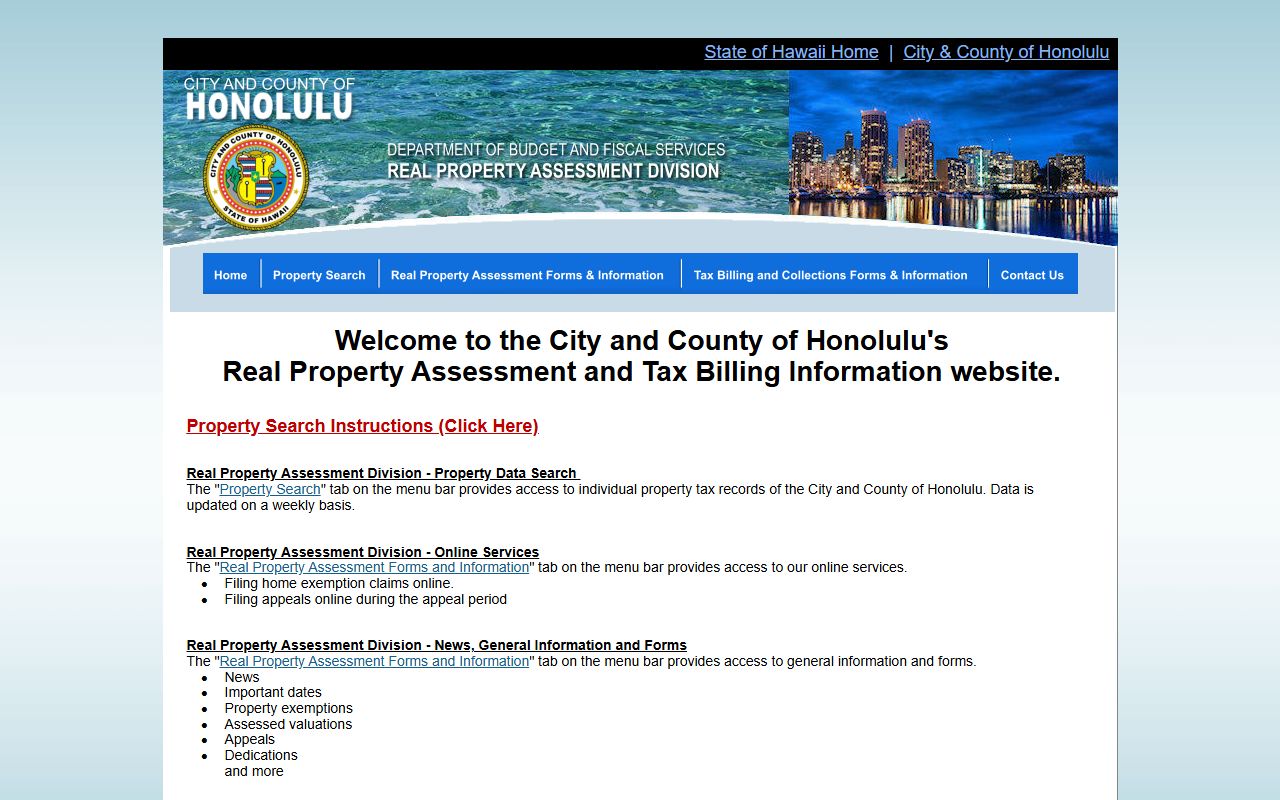 Honolulu County deed records search on qPublic portal screenshot