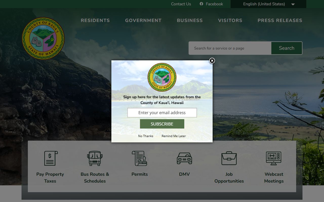 Kalawao County deed records Kauai County government administration