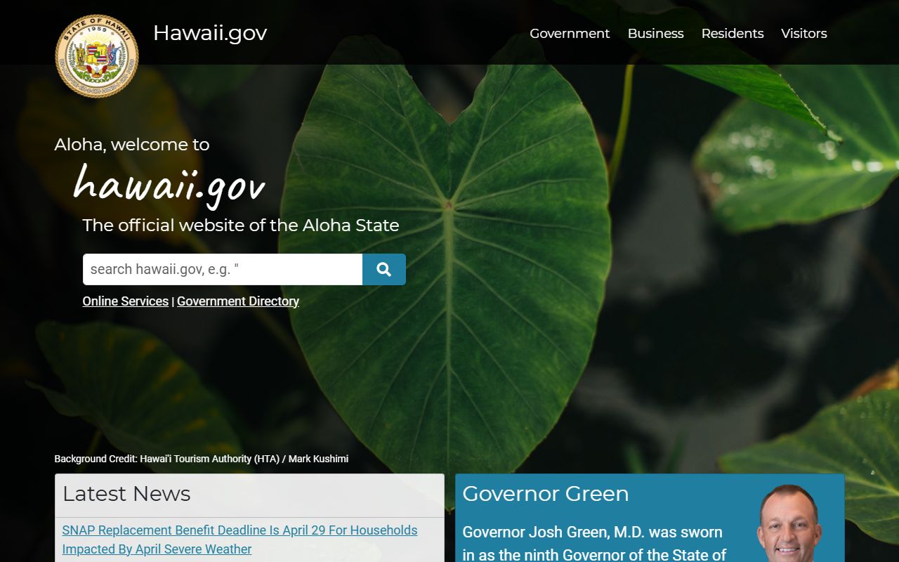 Hawaii.gov portal for online deed records and property services